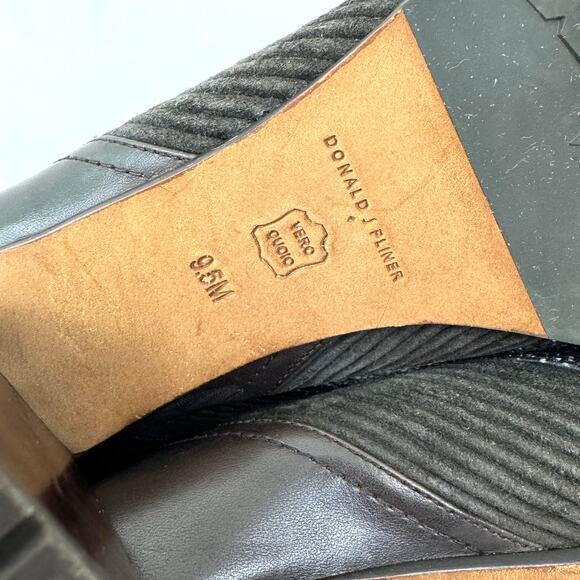 Donald J Pliner Womens Hudson Heeled Boot Size 9.5 Leather Mixed Media Brown - Picture 10 of 11